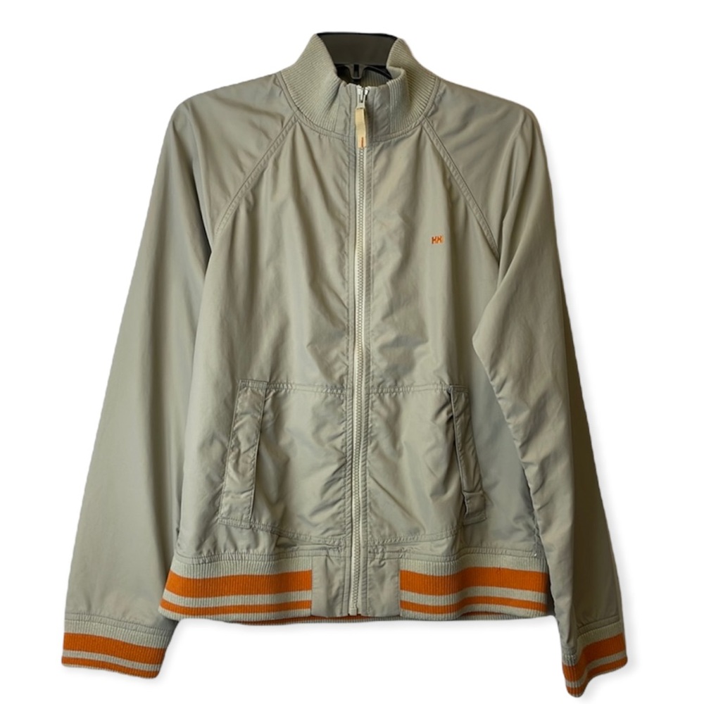 Helly Hansen Lightweight ZipUp Jacket- Tan With Orange Stripes Size Large